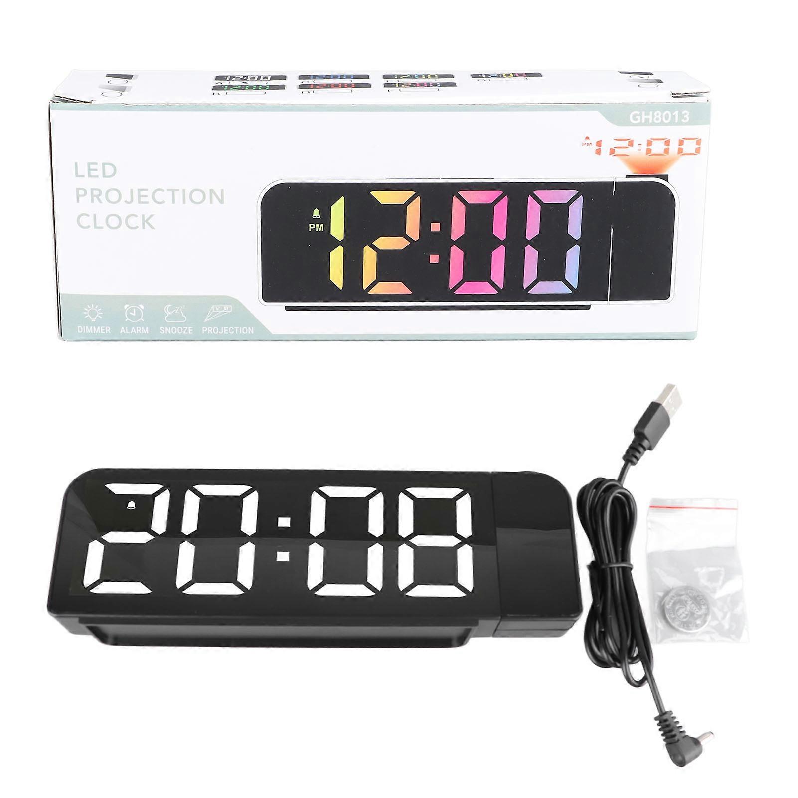 Projection Alarm Big Font Timer Temperature Easy Operation Minimalist Time Date LED Projection Clock