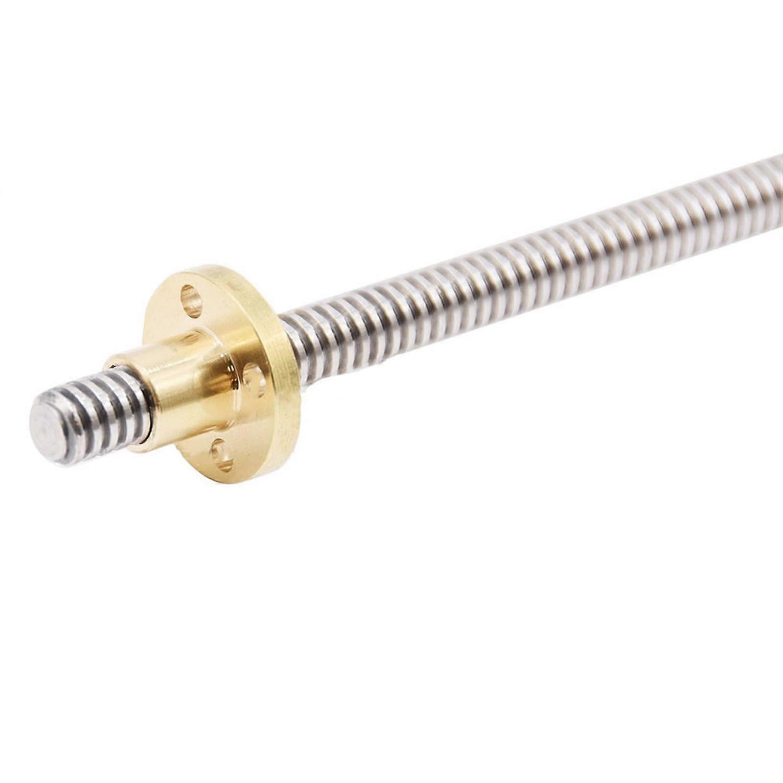Stepper Screw T8 200mm 2mm Pitch Lead Rod with Brass Flange Nut, TR8x2 Compatible Linear Motion Component
