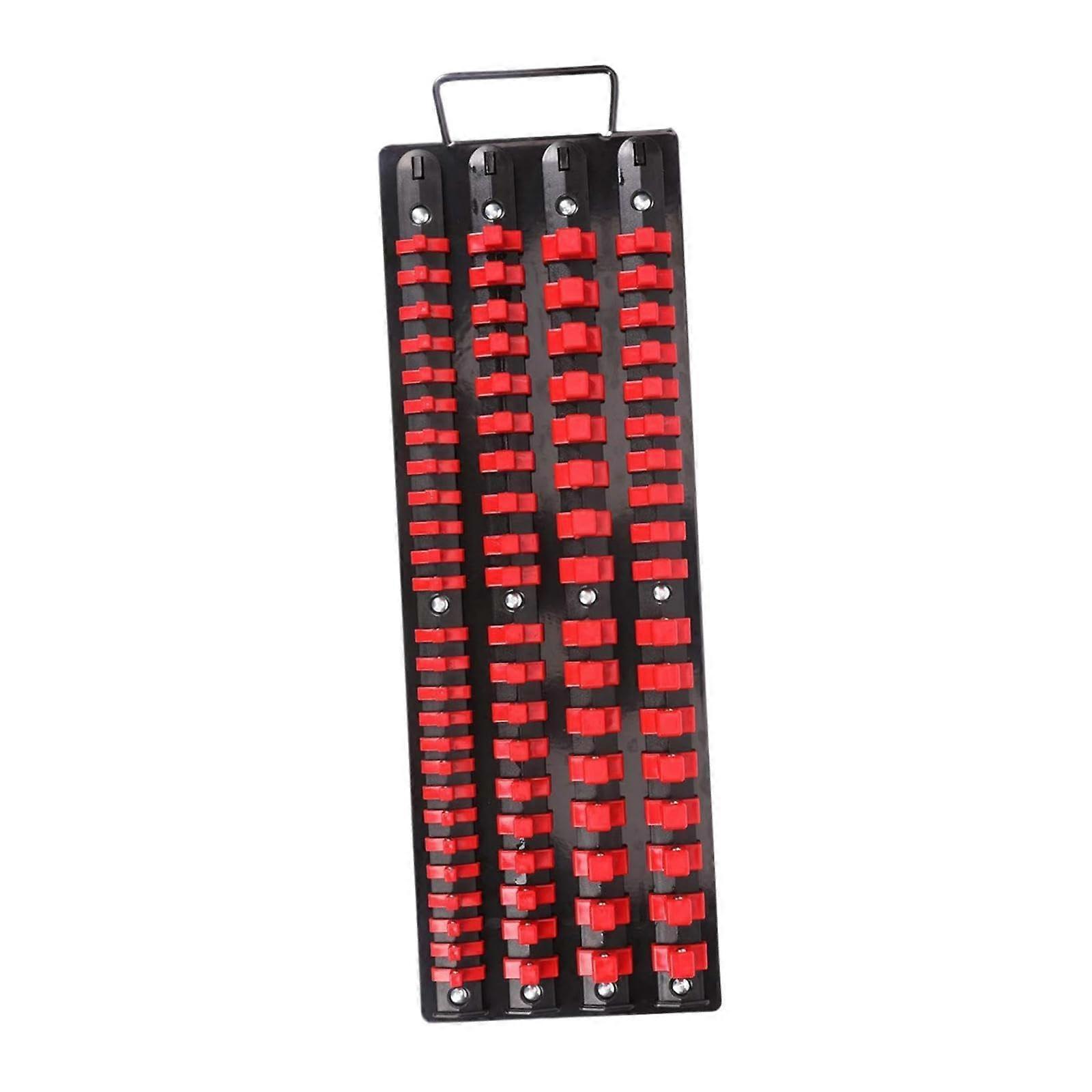 Socket Organizer Tray, Socket Rack, Storage Holde, Rack Stand Tools Organizer Sturdy Practical Socket Holder, Red