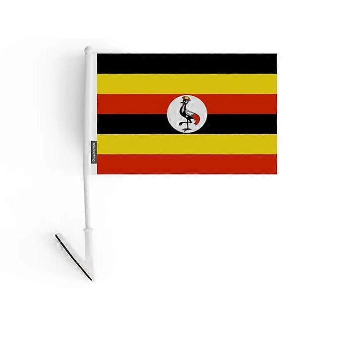 Adhesive flag - Uganda - 14 x 21 cm - 10 pieces - Polyester - Lightweight - Double-sided