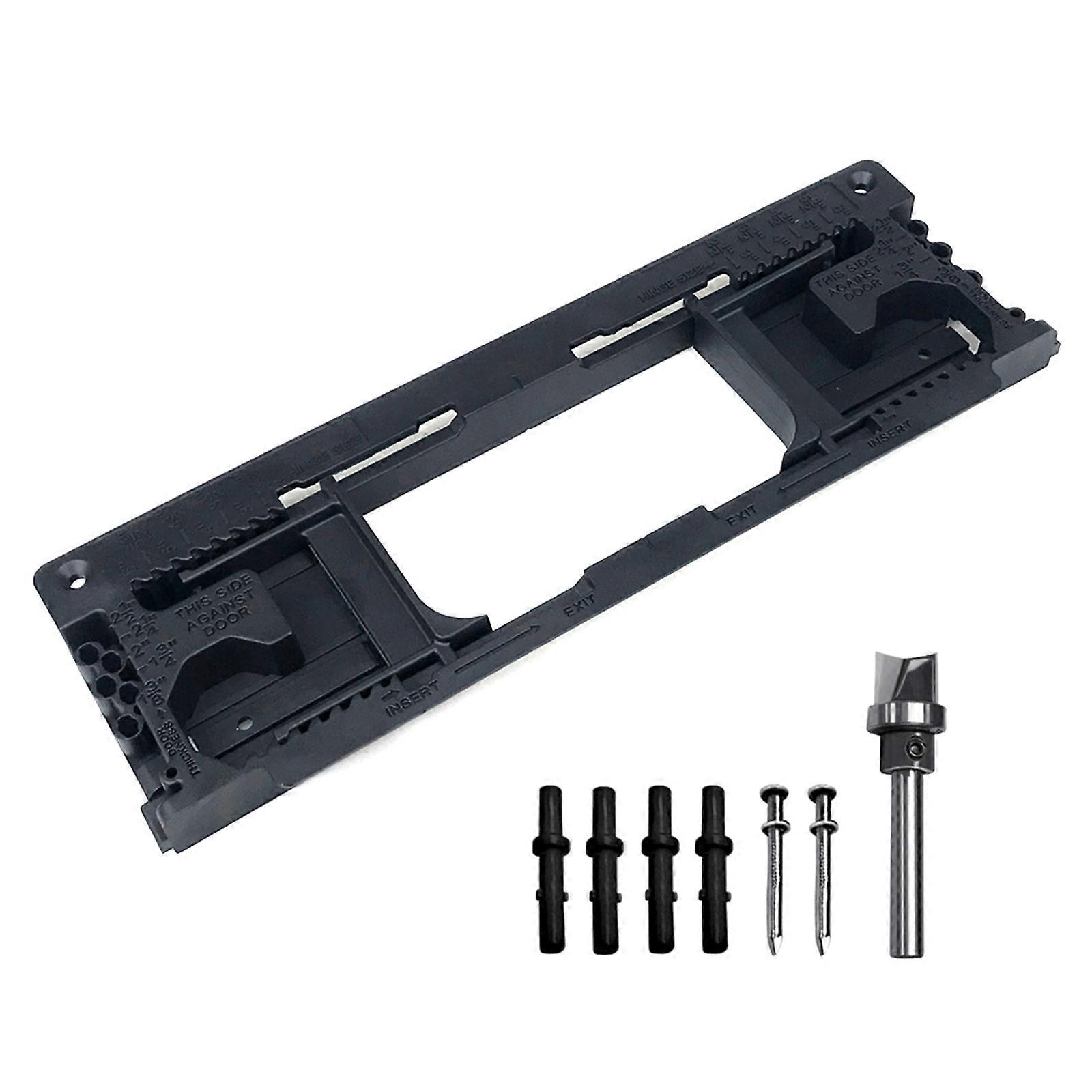 Efficient Door Hinge Mortiser set Precisions Door Hinge Jig Adjustable Door Hinge Mortiser Easy to Use for Quick Setups Multicolor