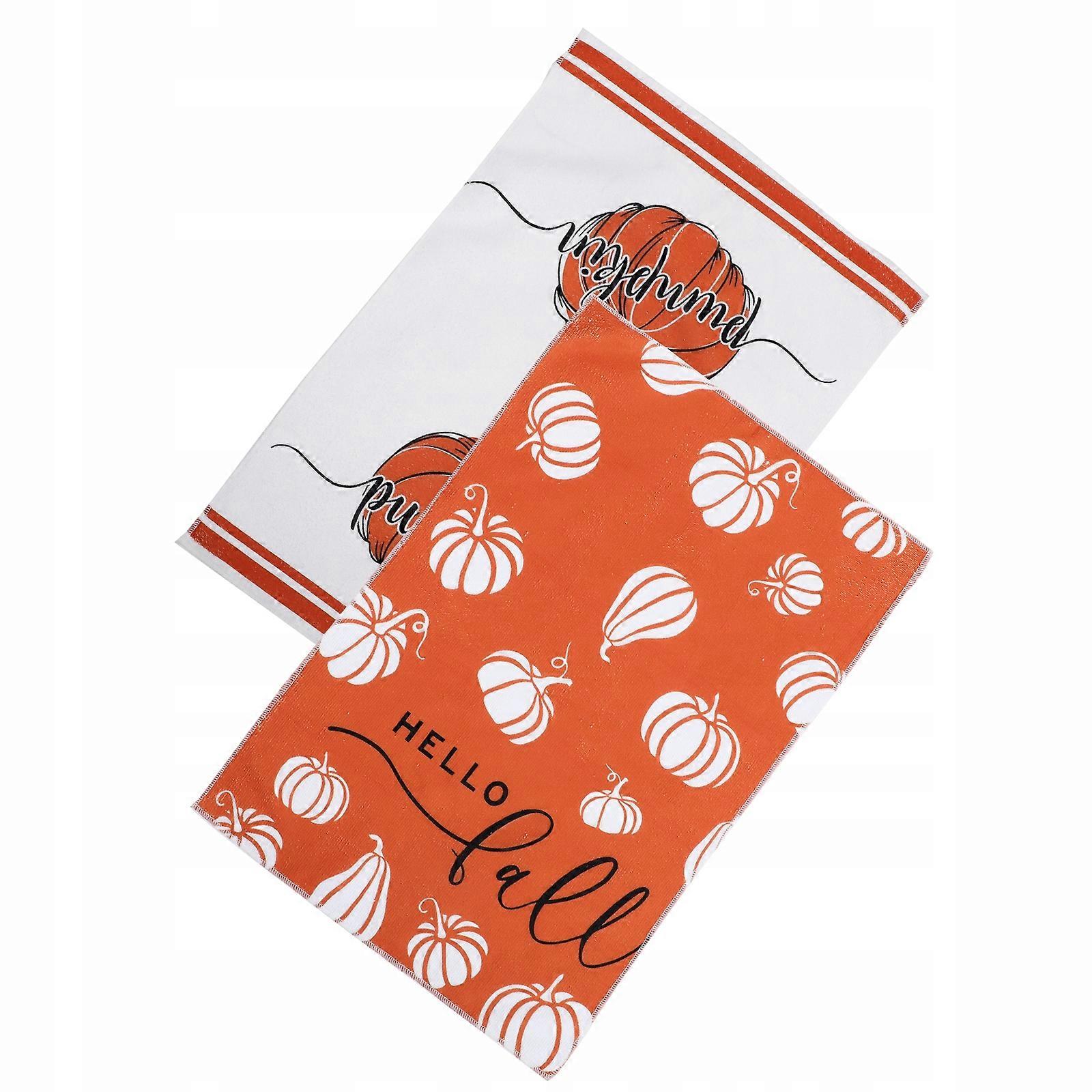 Fall Pumpkin Kitchen Style Dish Towels