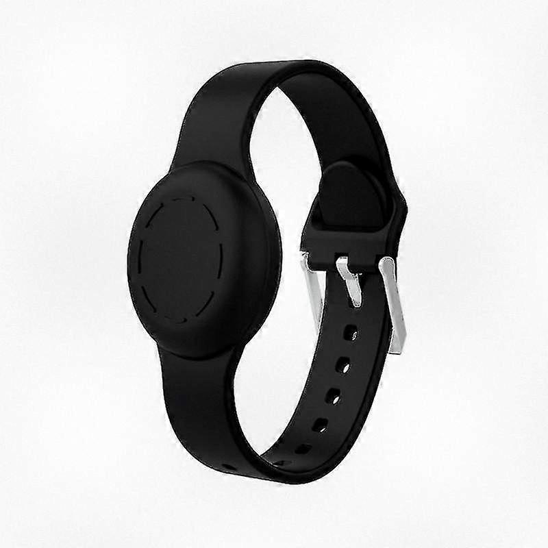 سوار معصم سيليكون مع حامل AirTag مخفي للأطفال ، مقاوم للماء مضاد للضياع حزام ساعة غطاء كامل