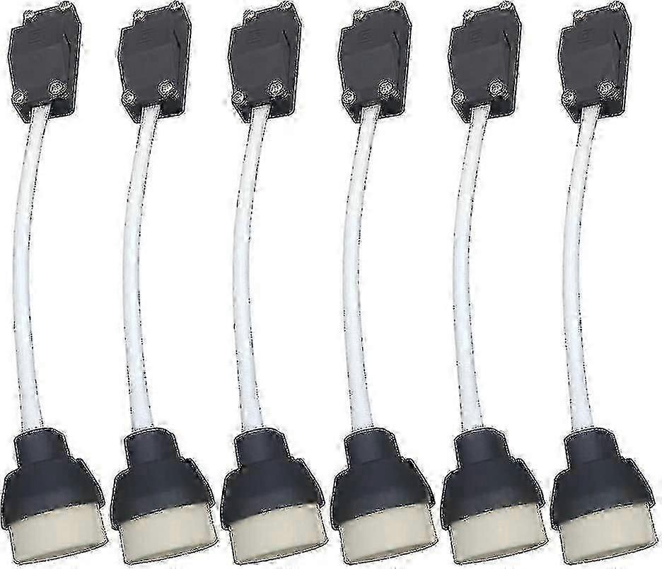 (6 Pack) Gu10 Lamp Holder Ceramic Base And Terminal Block/Bridge With Cable And Insulation -CN