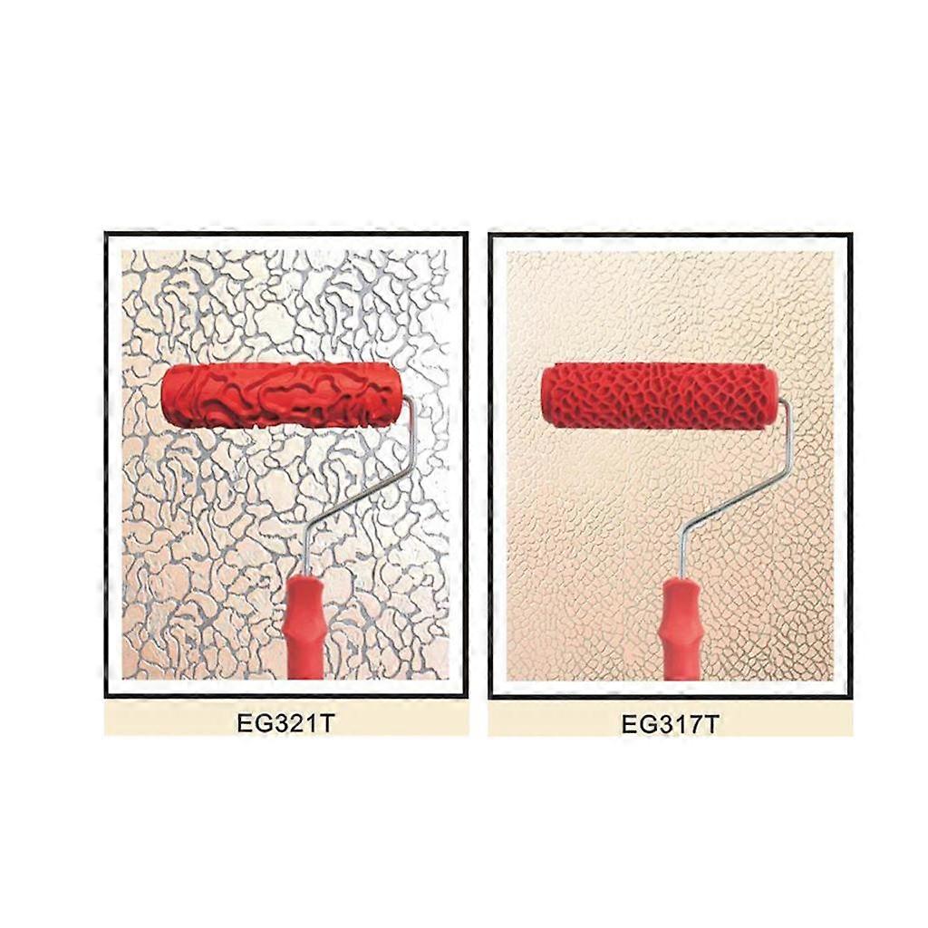 Set 2pcs Dry Pattern Painting Roller With Handle Wall Decor