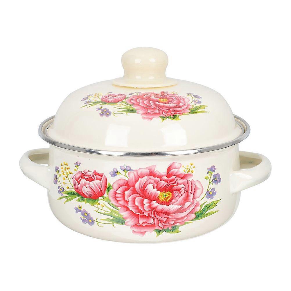 Household Soup Pot Multi-function Cooking Pot Enamel Stock Pot Kitchen Accessory