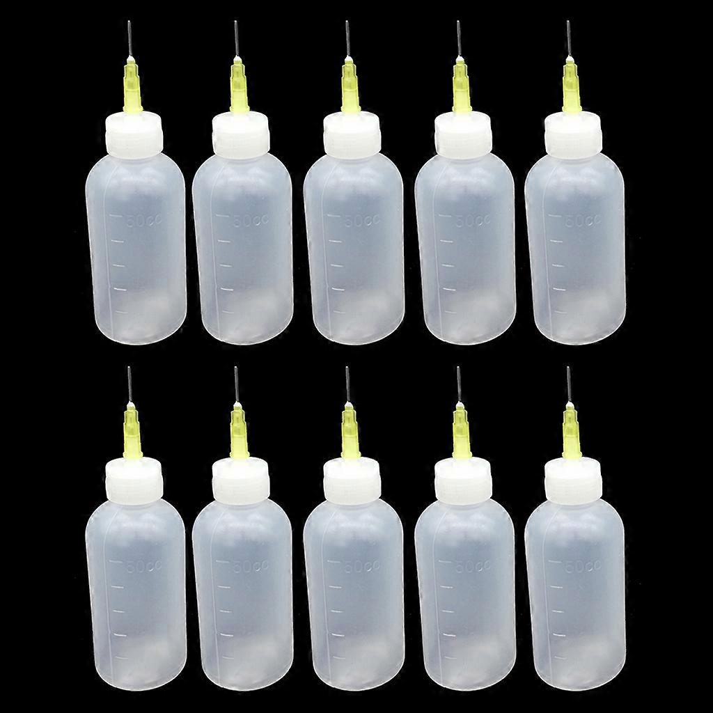 10Pieces Needles Precision Tip Applicator Translucent Glue Bottle for Acrylic Painting Small Gluing Project Quilling DIY