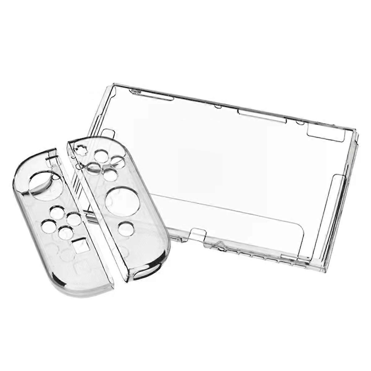For Nintendo Switch OLED Game Console Transparent Crystal Case Soft TPU Split Protective Cover
