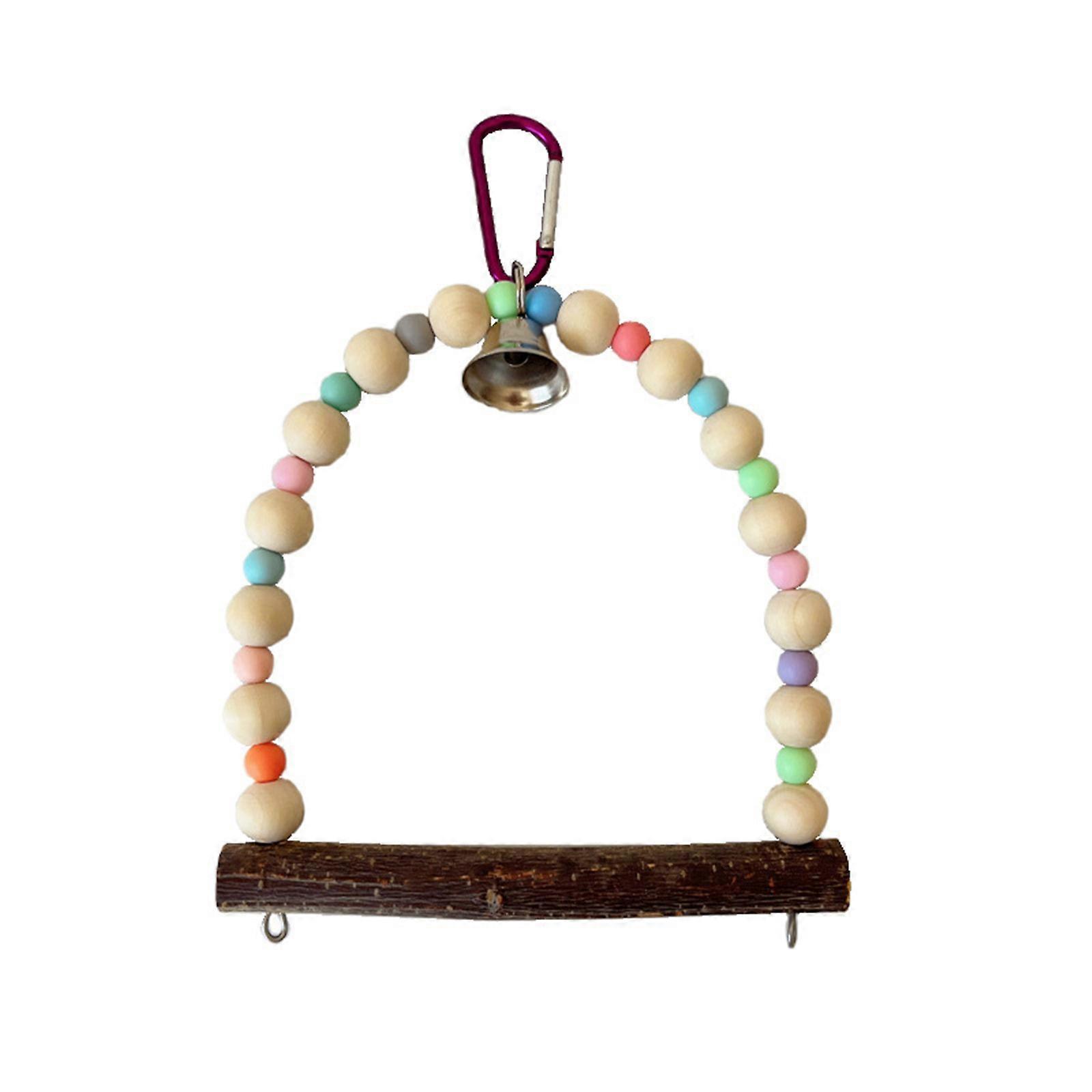 Hammock and Climbing Toy for Birds Climbing Bridge Bridge Swing Cage Toy Hanging Colorful Beads Chewing Toy