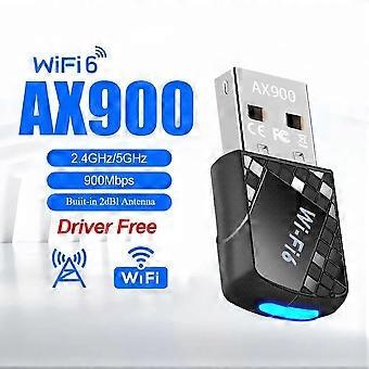 Adattatore USB WiFi 6 da 900 Mbps Dongle Wi-Fi USB 5G/2.4GHz Scheda di rete wireless 802.11ax Antenna ad alto guadagno