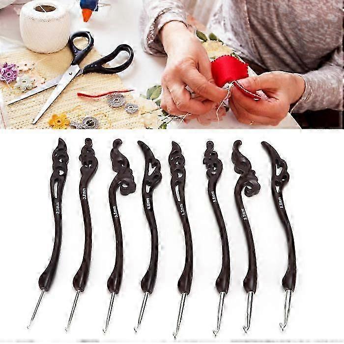 Soft Handle Crochet Hook Knitting Needles Set, 8 Pieces, Vintage Style Crochet Hooks, Crafting Tools for Knitting Projects