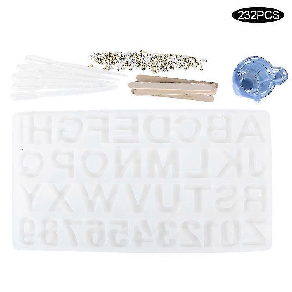 232ks DIY šperky písmeno přívěsek odlévací formy pro řemeslné výrobu příslušenství