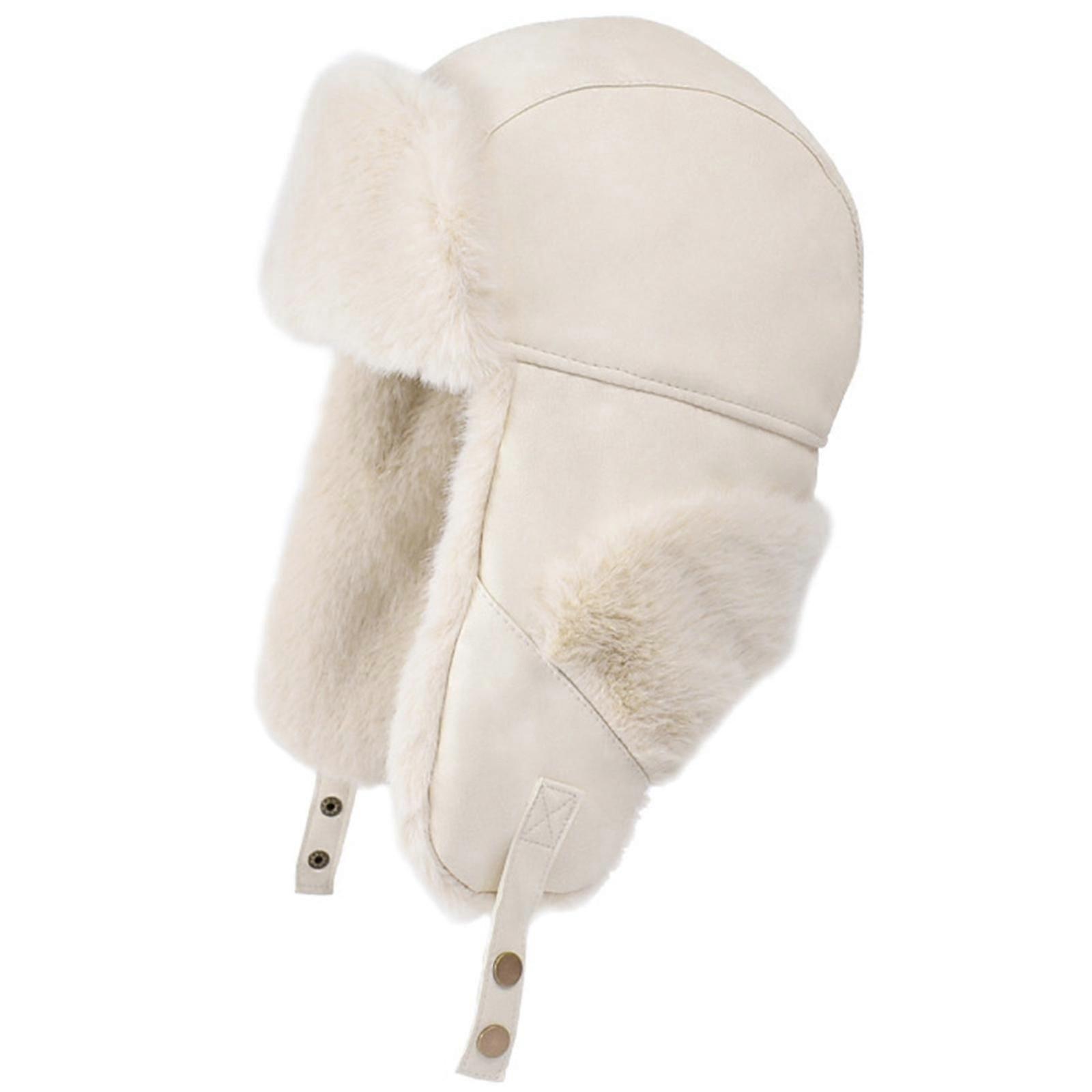 Fleece Lining Russian Ushanka Trapper Hat With Windproof Ear Protection Ear Flaps Fleece Lining Caps For Cold Weather Pink