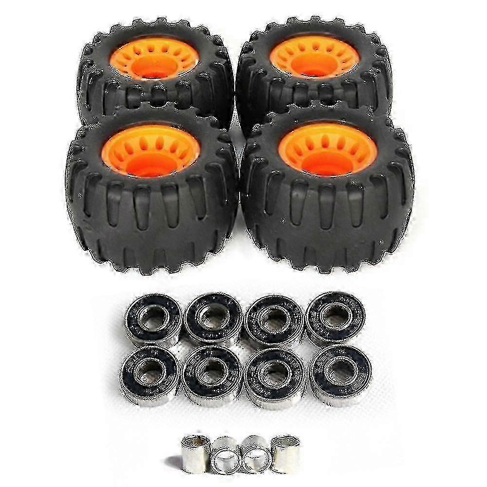 Durable Off-Road Longboard Wheels for All Terrain - Set of 4 Round Skateboard Wheels for Cruising and Dancing