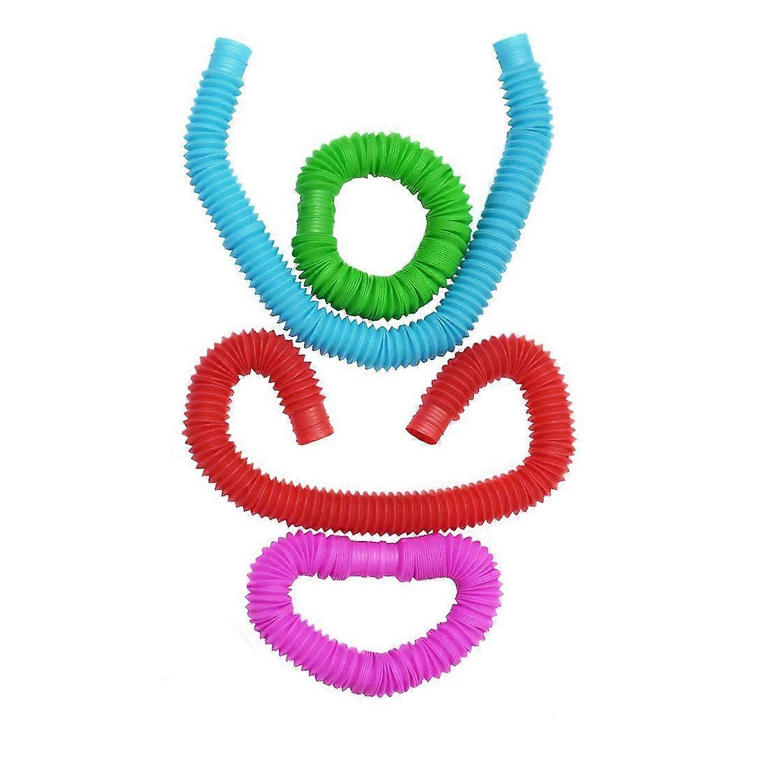 Fidget Pop Tube Toys for Kids and Adults Pop Multi-Color Tubes Sensory Toy - 4 Pack