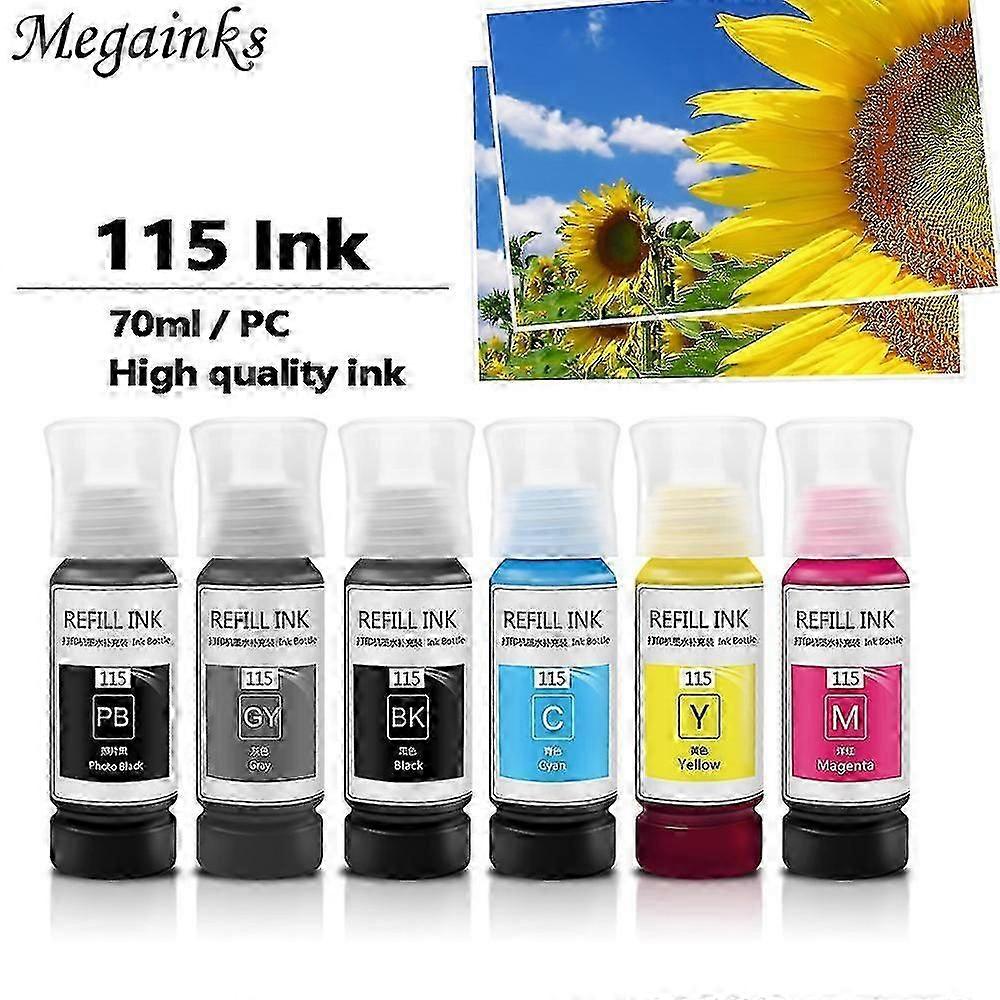 ערכת דיו ייחודית למילוי 115 עבור Epson 115 דיו צבע עבור מדפסת Epson L8160 דיו צבע 115