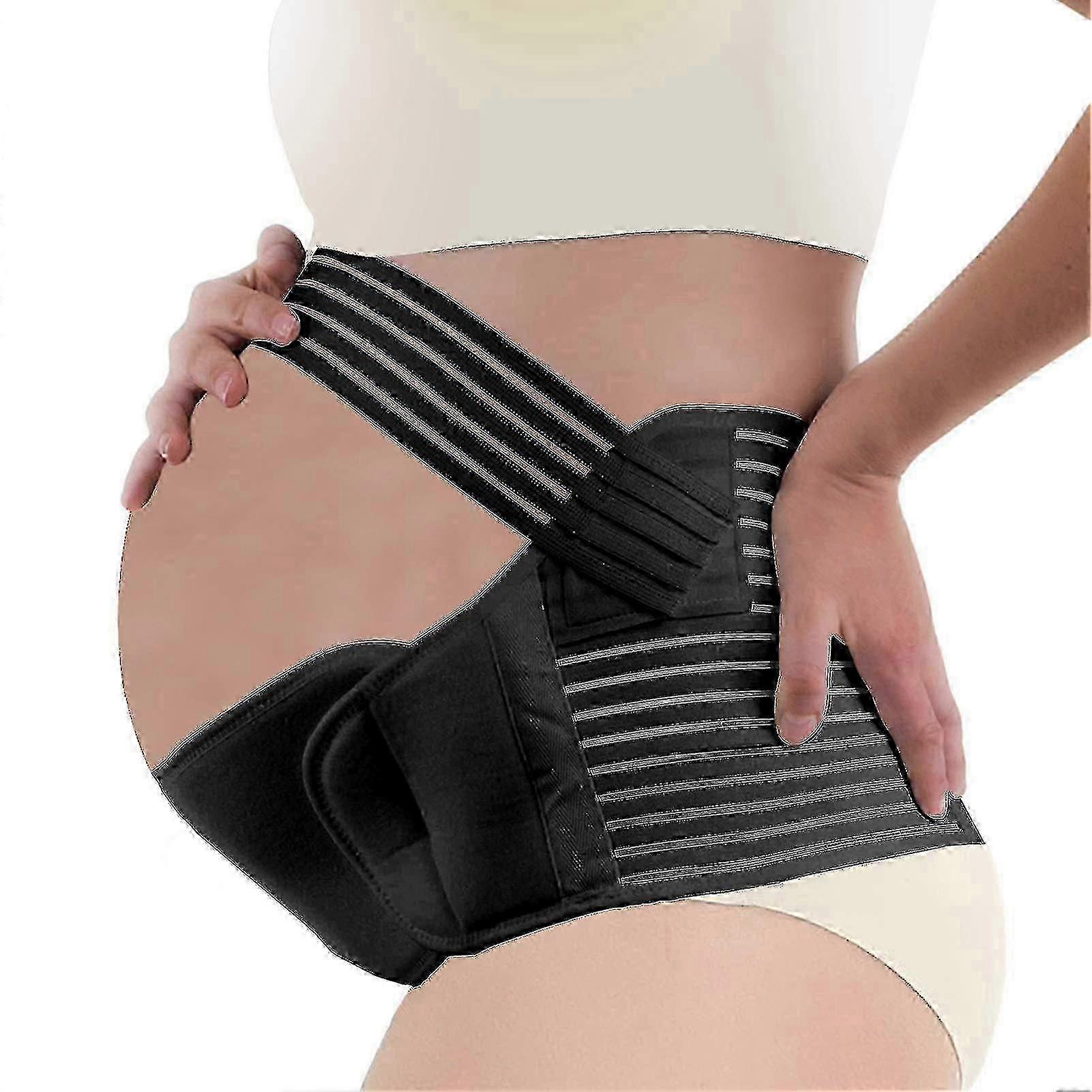 Pregnancy Support Belt 3-in-1 Maternity Belt Soft Stretchable Breathable TW-XL-Black