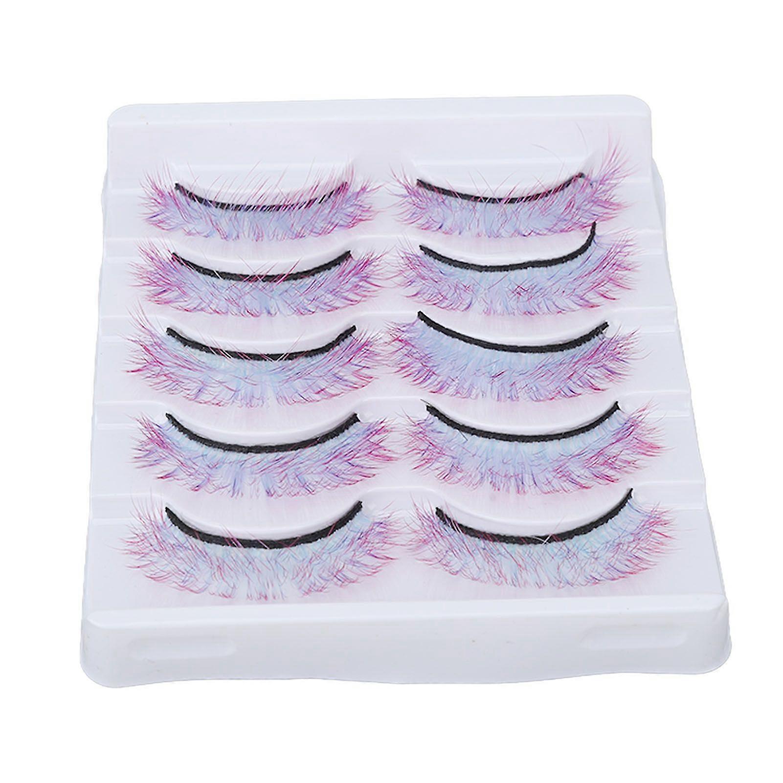 2025 Latest Model 5pcs Colorful Eyelashes Dramatic Gradient Color False Eyelas...