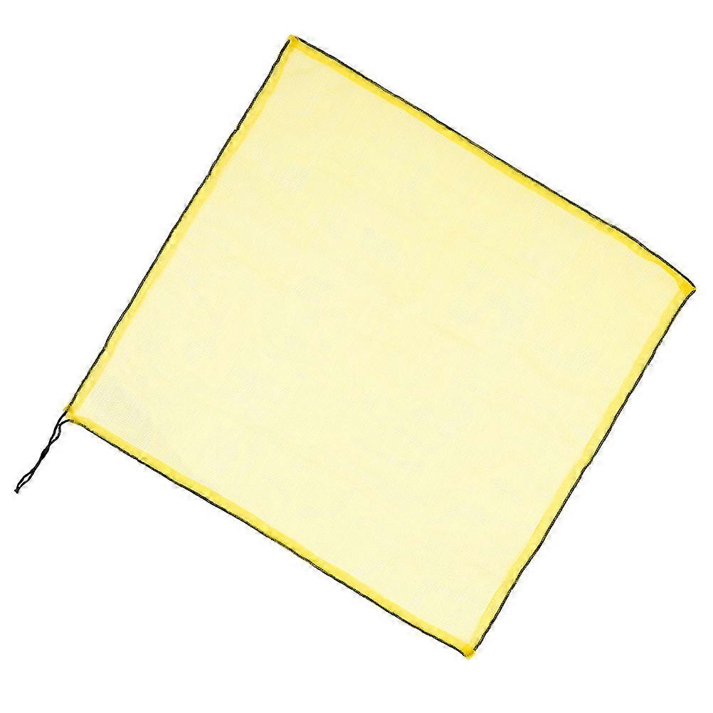 Crow Prevention Netting Bag Garbage Collection Farm Accessory Yellow 1.5x1.5m Square Grid Drawstring 1Set