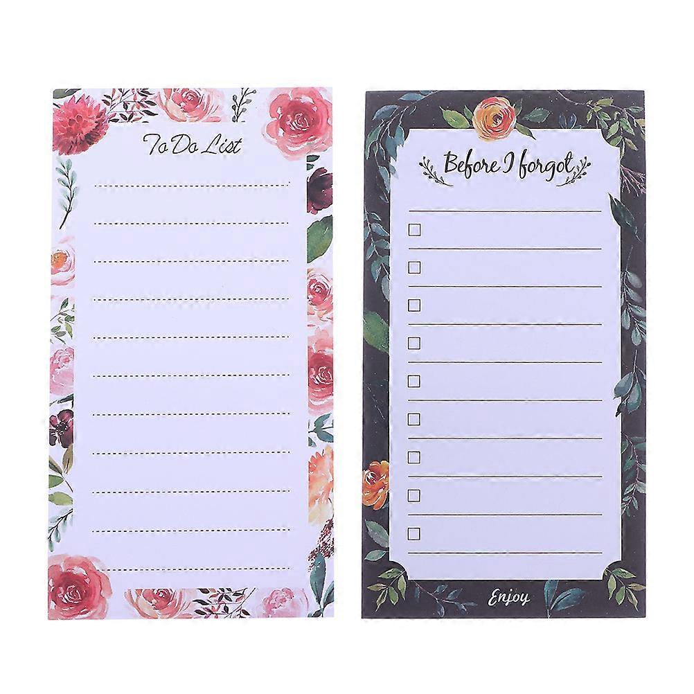 2pcs Magnetic Notepads for Fridge, Memo Stickers for and Reminders, Floral Design, Multi Use for Office and School