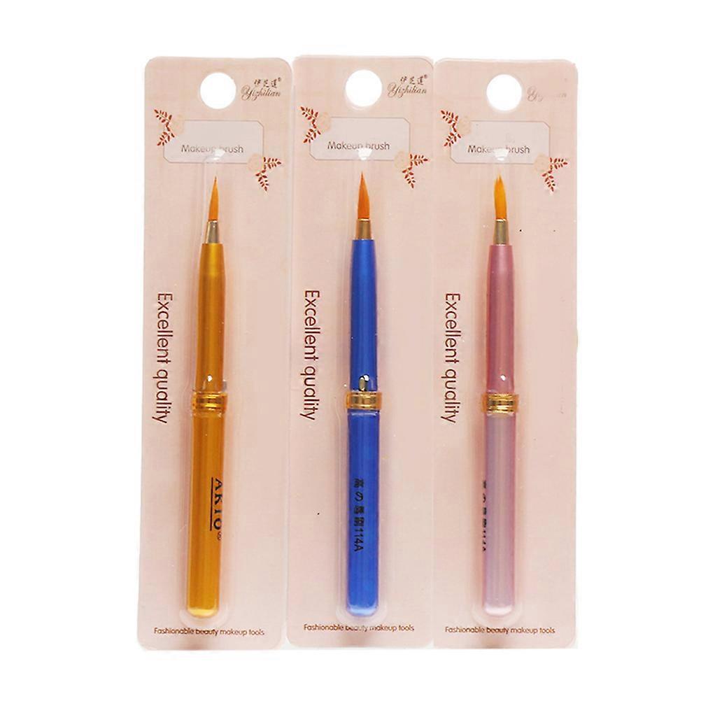 3pcs Lip Liner Brush Set Multi Function Cosmetic Applicators for Professional & Personal Makeup Use, Fine & Dense Bristles for Smooth, Even
