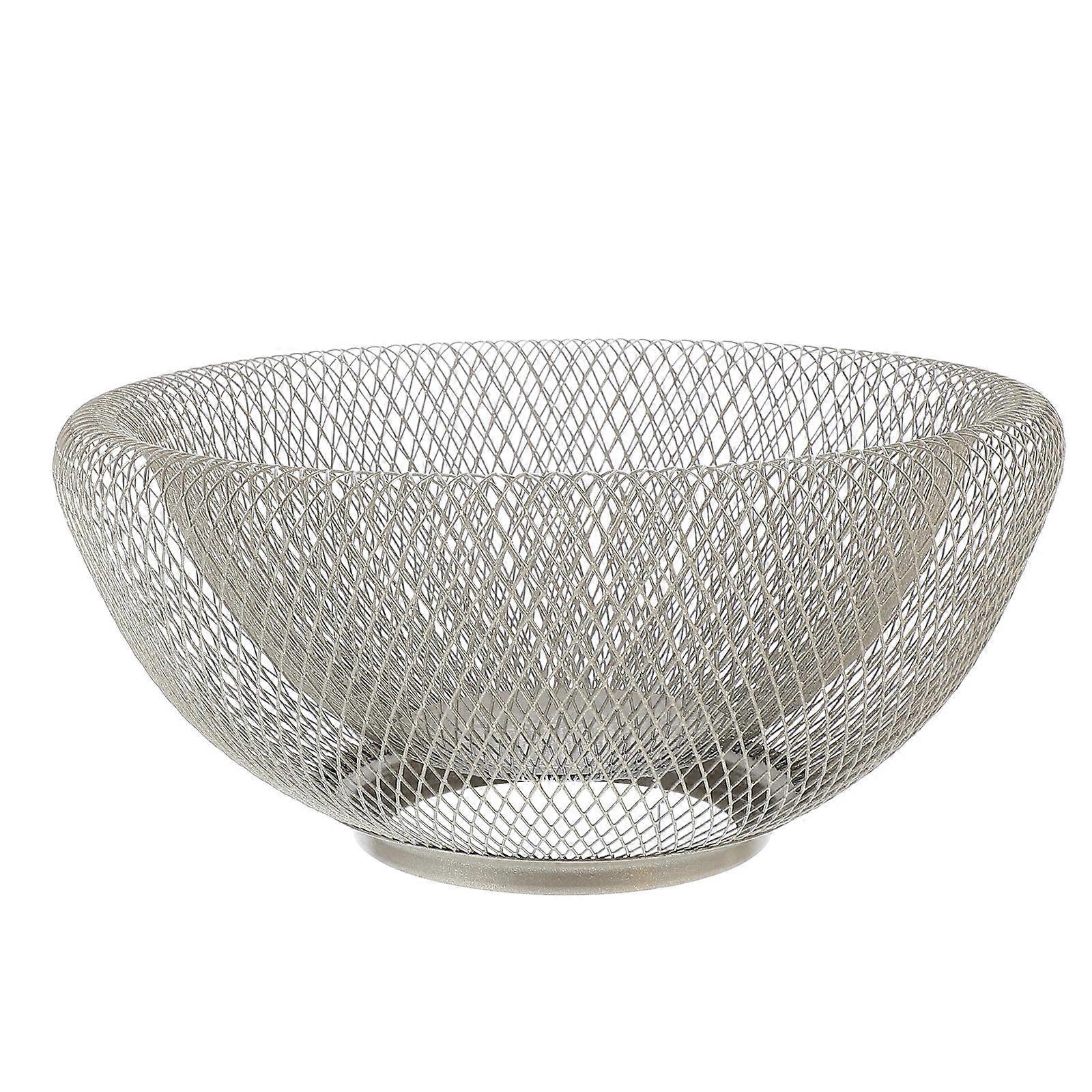 Fruit Basket Storage Basket for Storage 1Pcs Silver Wrought Iron