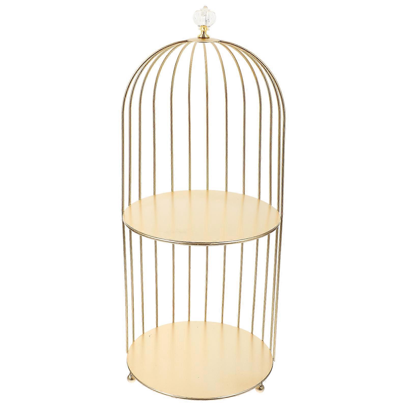 Storage Rack Birdcage Cake Stand Iron Multi-Function Dessert Holder 46X20X20CM 1Pack
