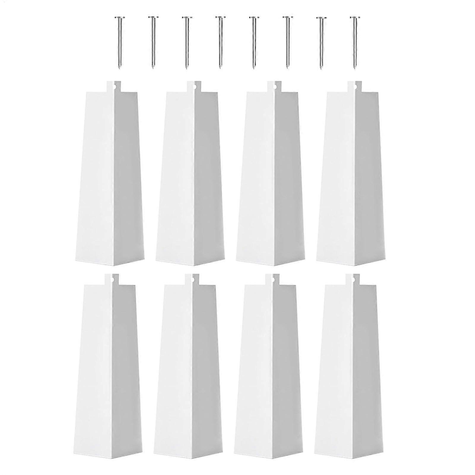 Abstellgleisschtzer, AluminiumEckverkleidung 8x weiße Eckkappen Metallnägel
