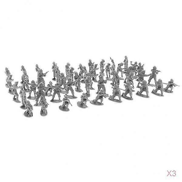 3x100x 4cm Plastic Toy Soldier Figures Army Men Table Accessories Random Color
