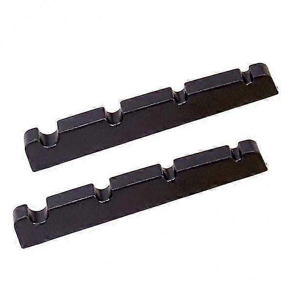 2x2 Pieces Slotted Nut for 4 String Electric Bass Replacements Black
