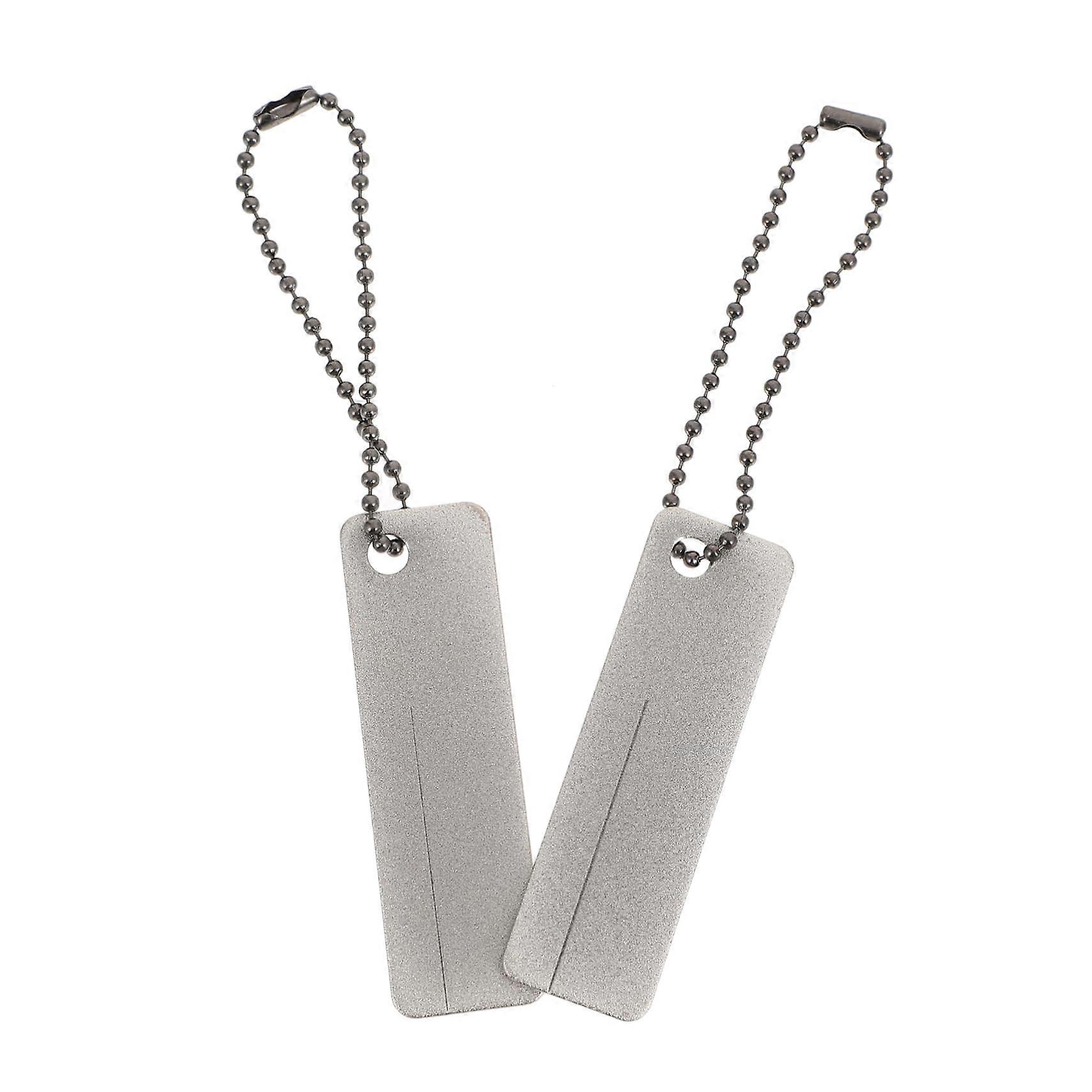 Pack of 2 Whetstone Sharpening Device, Whetstone, Rectangular, for Outdoor Use, Sharpening Tool for Home Whetstone Silver 6.50X2.00X0.10CM