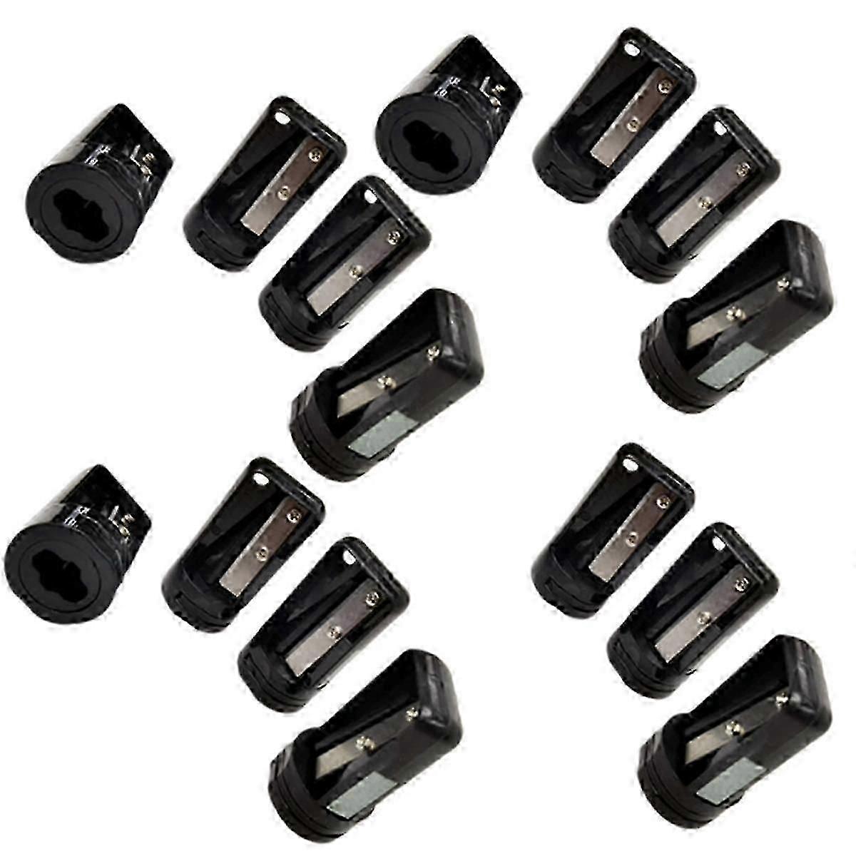 15pcs Octagonal Carpenter Pencil Sharpener Square Oval Carpenter Pen Manual Sharpener Black
