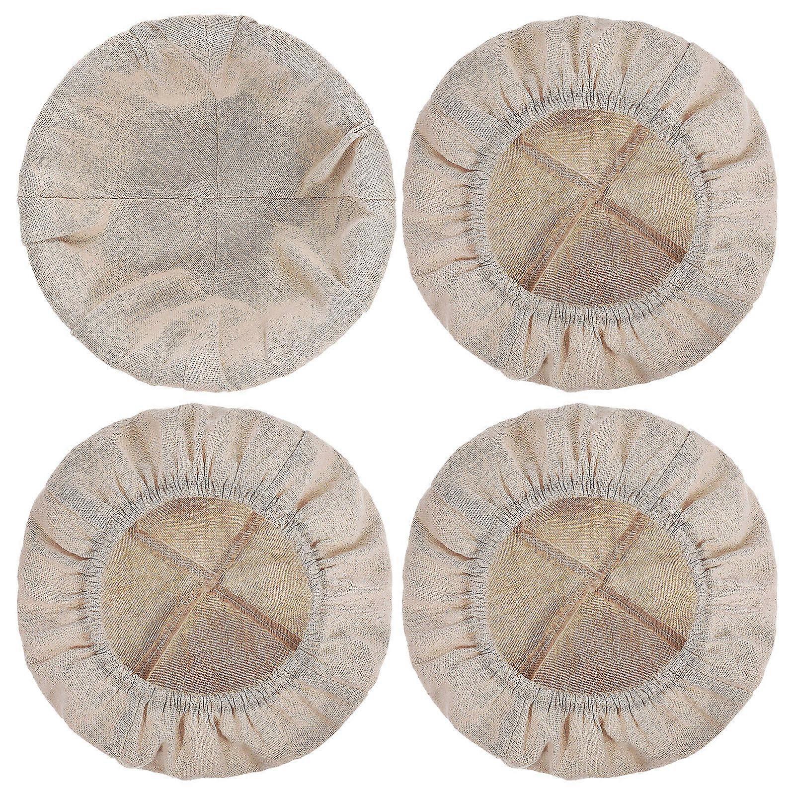 4pcs Baking Cloth Liners for Bread Baskets, Round Proofing Covers, Easy Clean Design for Sourdough Baking Supplies