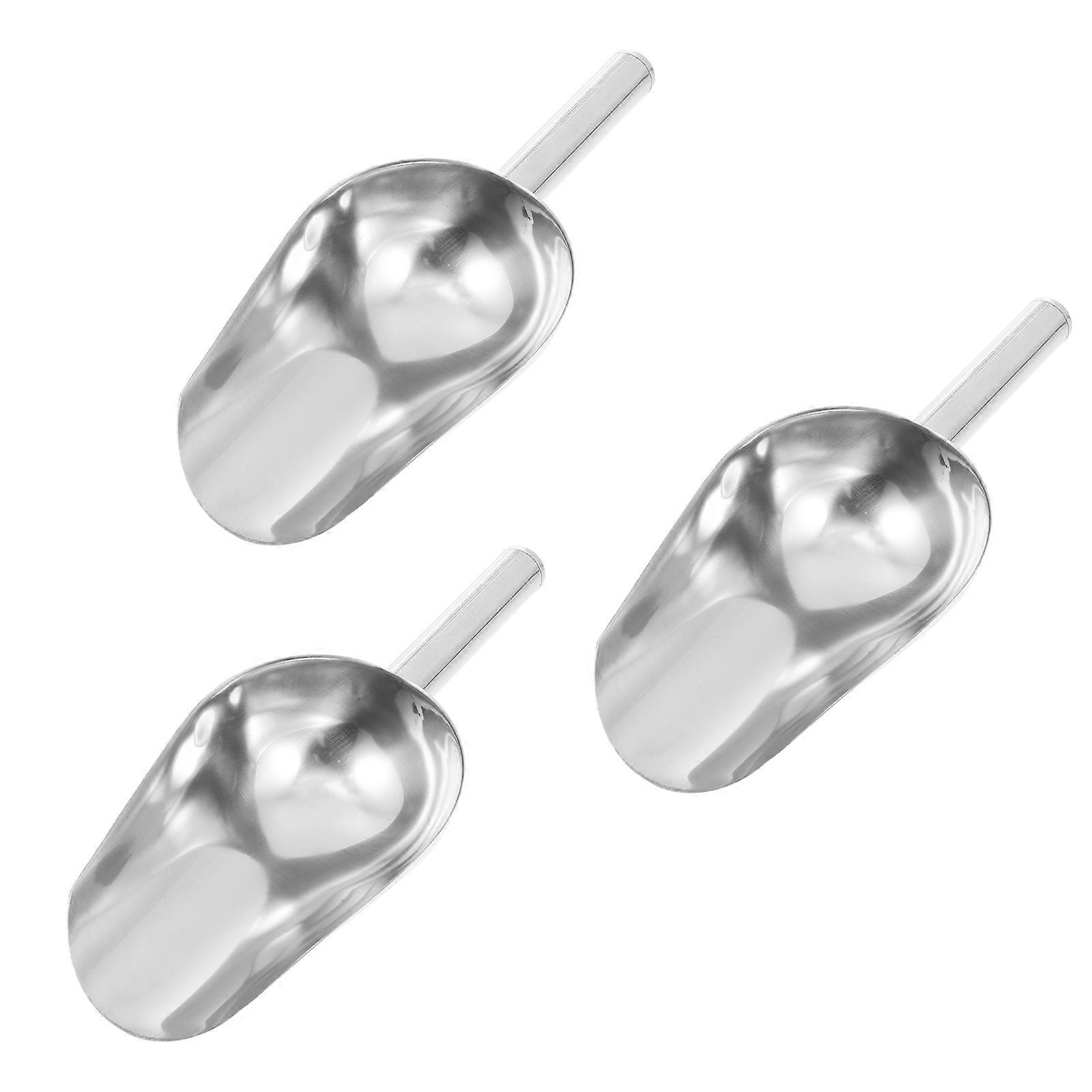 Stainless Steel Ice Scoops Ice Tools Silver 3Pcs