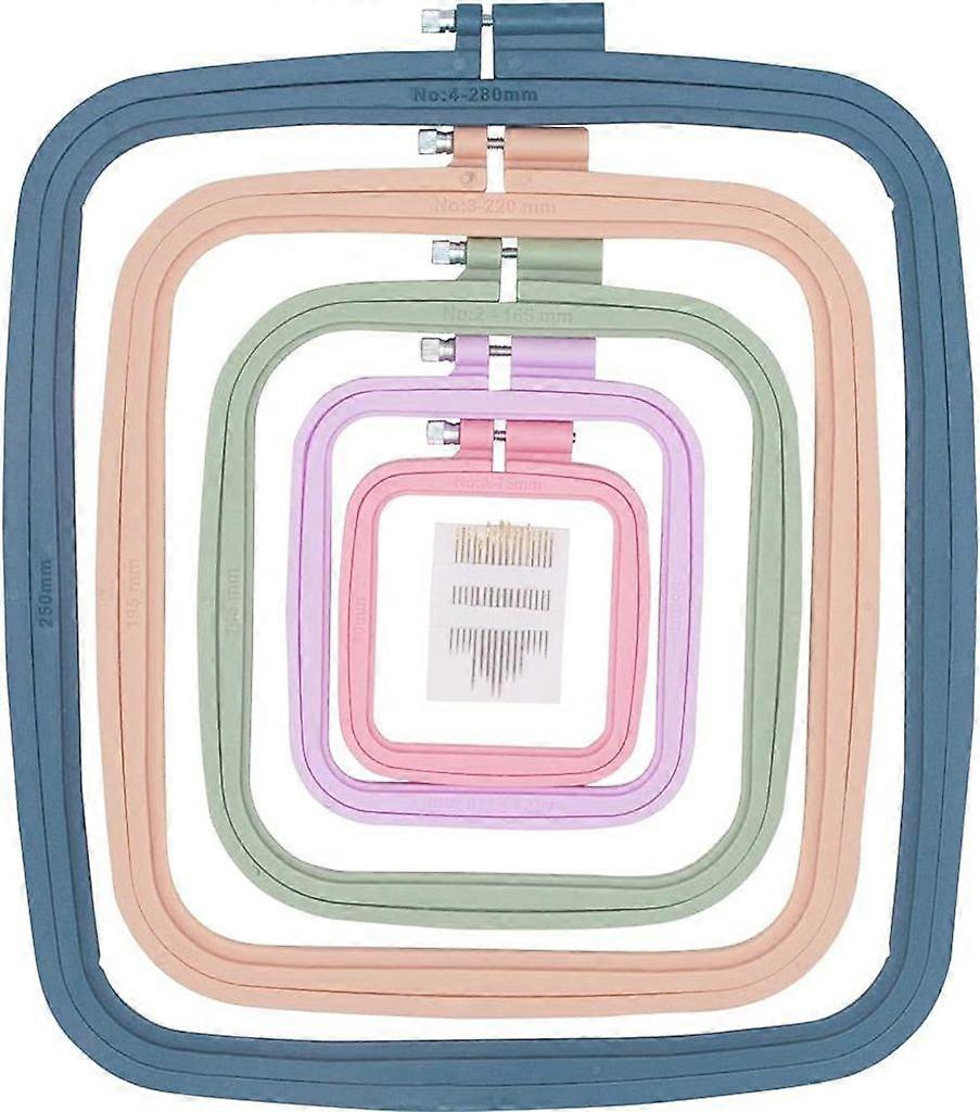 Embroidery Hoops, 5-Pack, Rectangle & Square