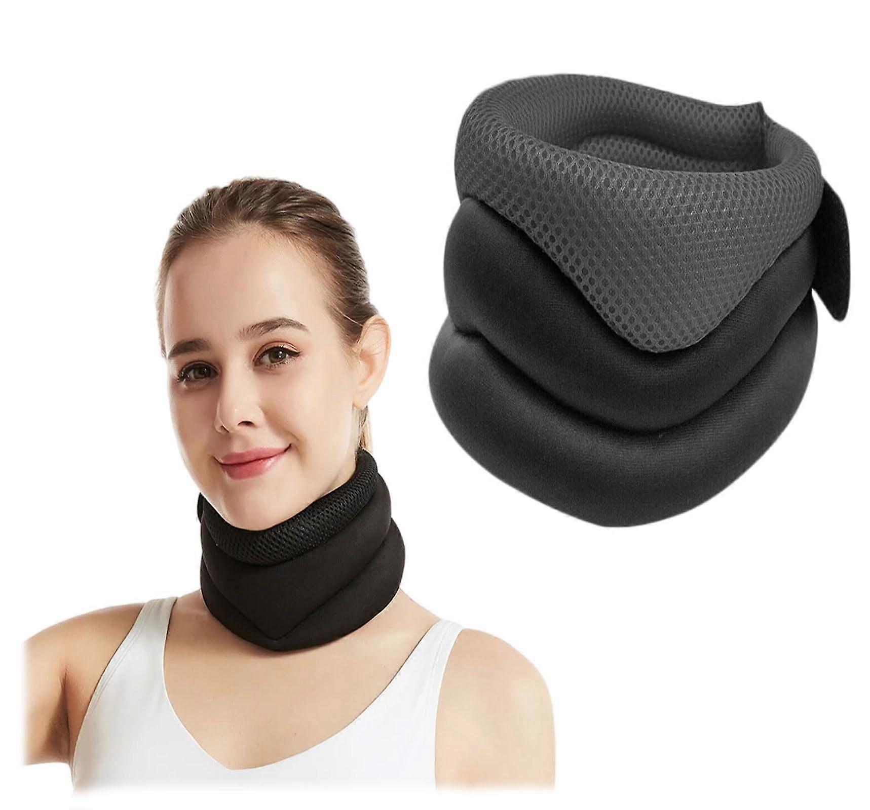 Soft Neck Brace, Adjustable Neck Support Relieves Neck Pain, Black