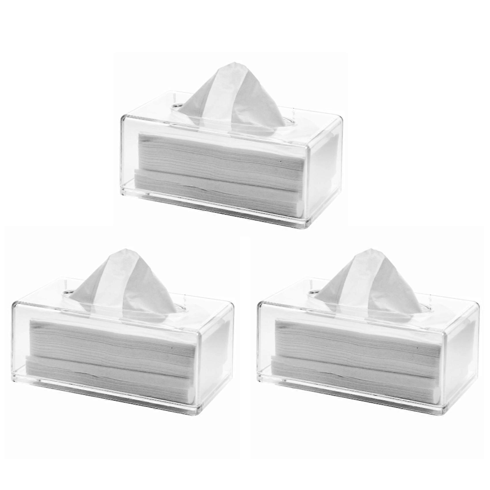 Clear Tissue Box Holder with Cover Tissue Dispenser Box Case A