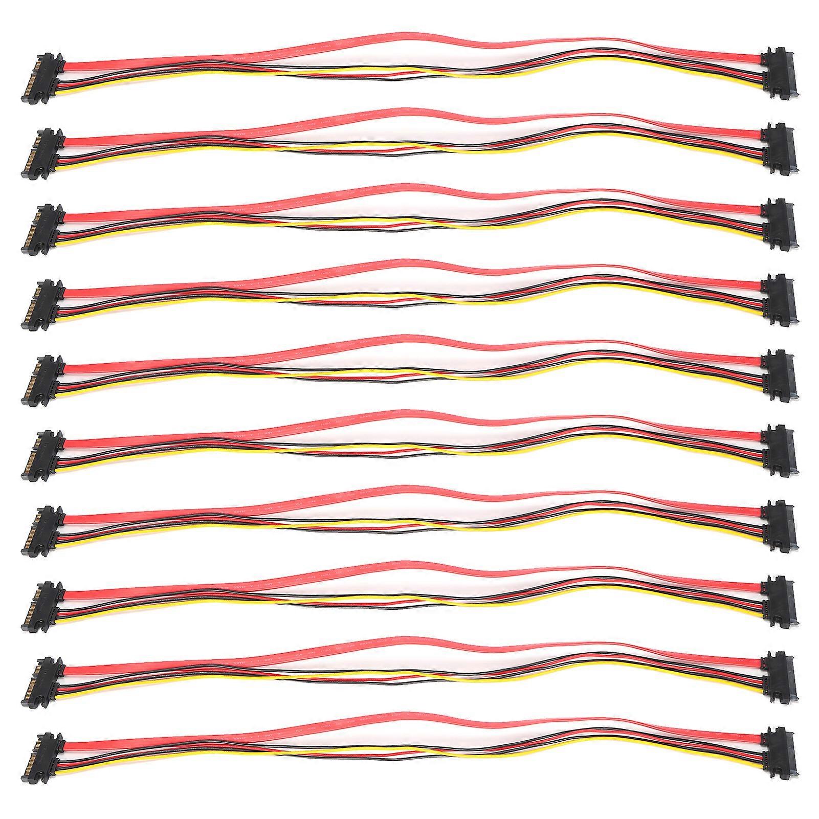 10pcs SATA 7+15 Pin Male to 22 Pin Female Cable for External Hard Drive Data Transmission