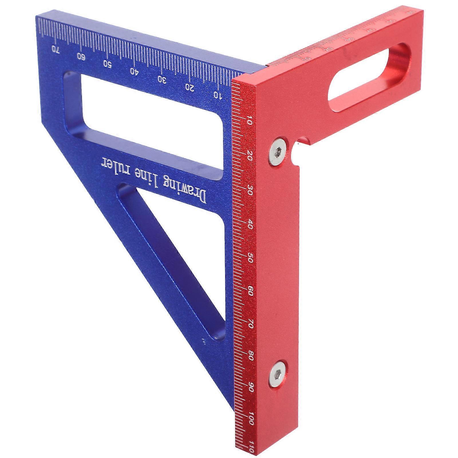 Woodworking Protractor Triangle Ruler Measuring Tool Carpenter Right Angle Ruler Blue 1Pcs
