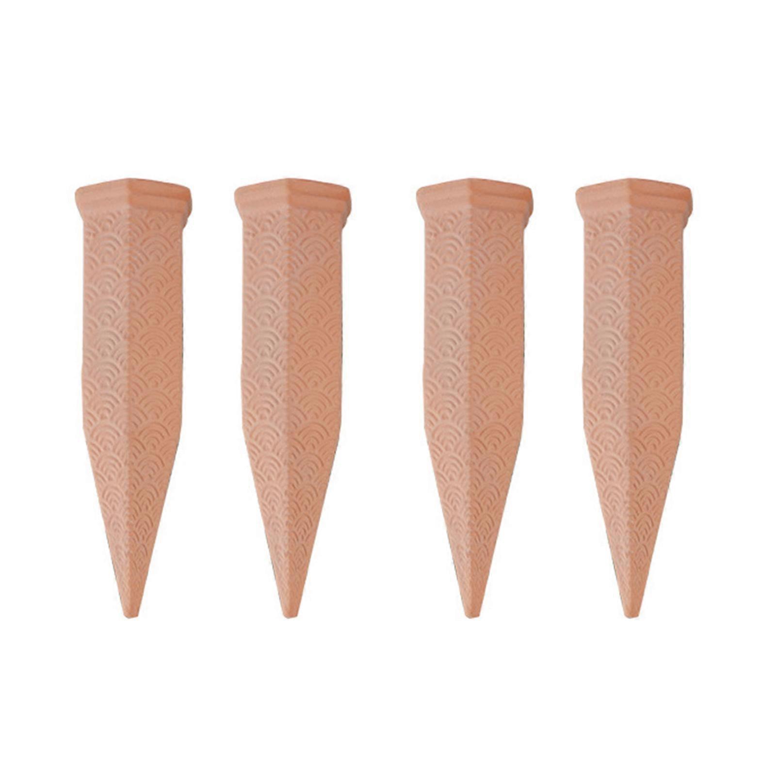 4Pcs/set Terracotta Watering Spikes Automatic Plant Water Devices Continuous Slow Release Plant Watering Globe