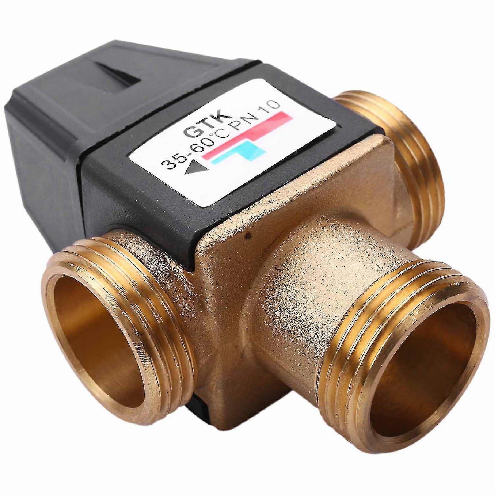 1 Pcs DN25 3-Way External Thread Brass Thermostatic Mixing Valve for Solar Water Heater
