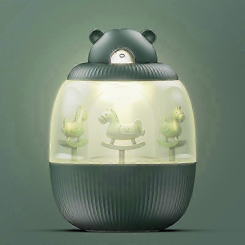 Home Mini Air Humidifier for Bedroom or Desktop with Music Box Carousel
