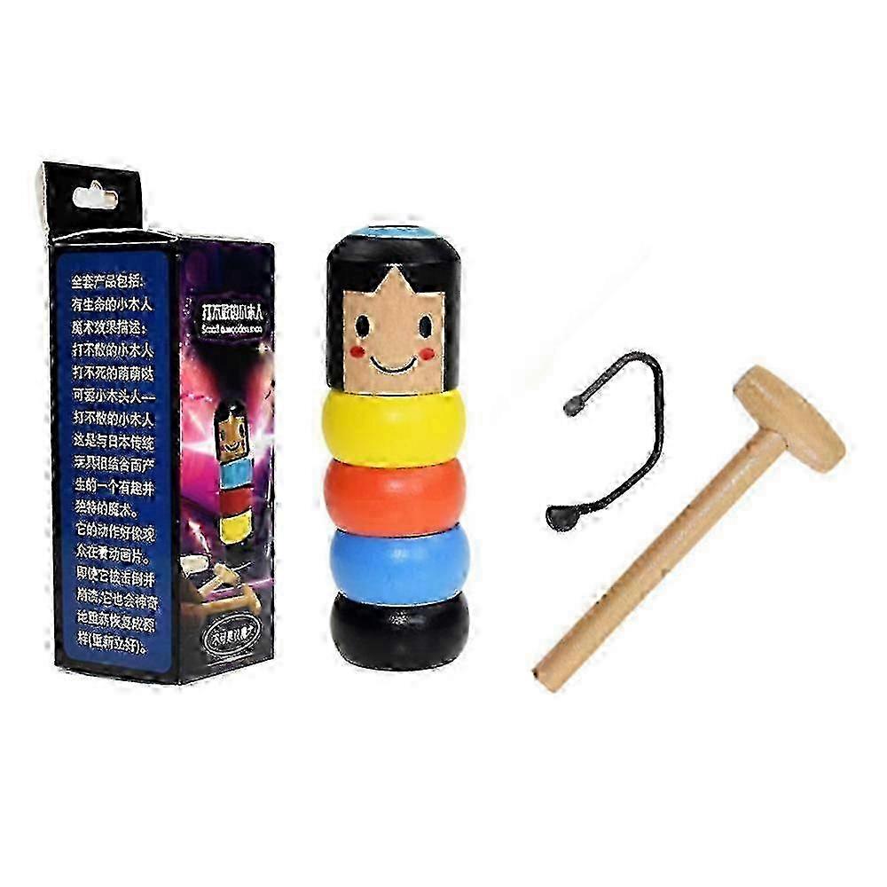 New Unbreakable Wooden Daruma Man Fun Toy Close Up Stage Props