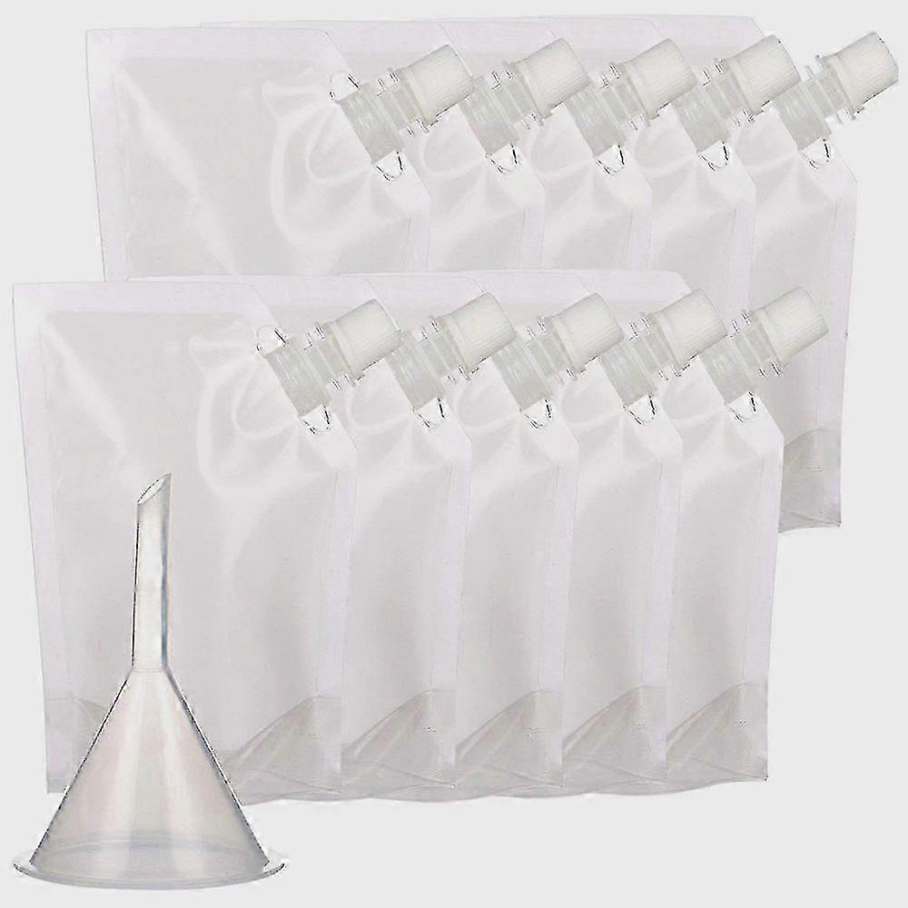 10 Pack Reusable Concealable Plastic Drinking Flasks with Funnel (1000 Ml)