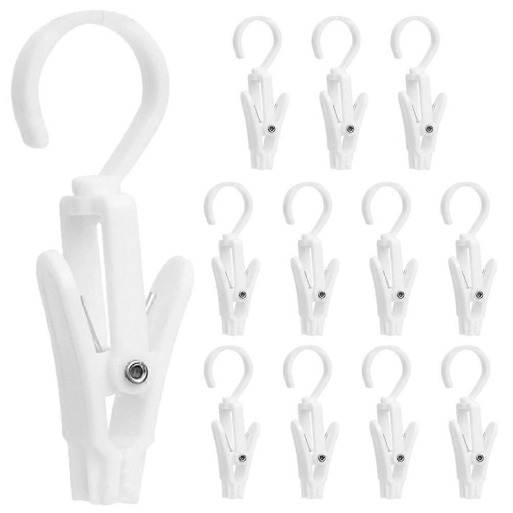12pcs Hat Clips Rotatable Boot Hangers Clips Multi-use Laundry Hooks Clothing Store Hanging Clips