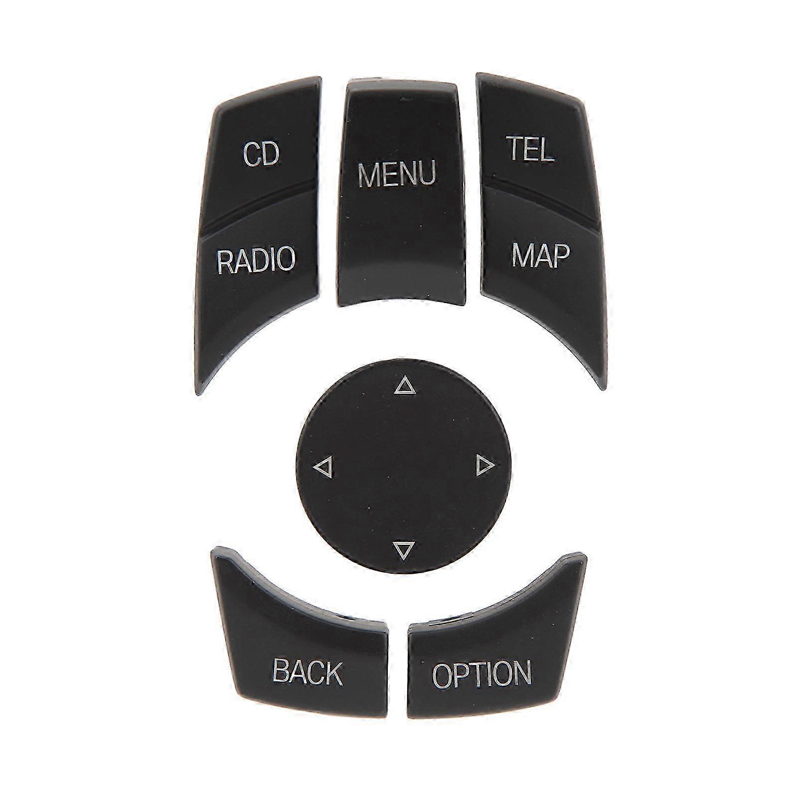 6PCS Central Multimedia Buttons Exquisite Surface Smooth Touch Control Knob Button Cover for 1 3 5 6 Series Matte Black