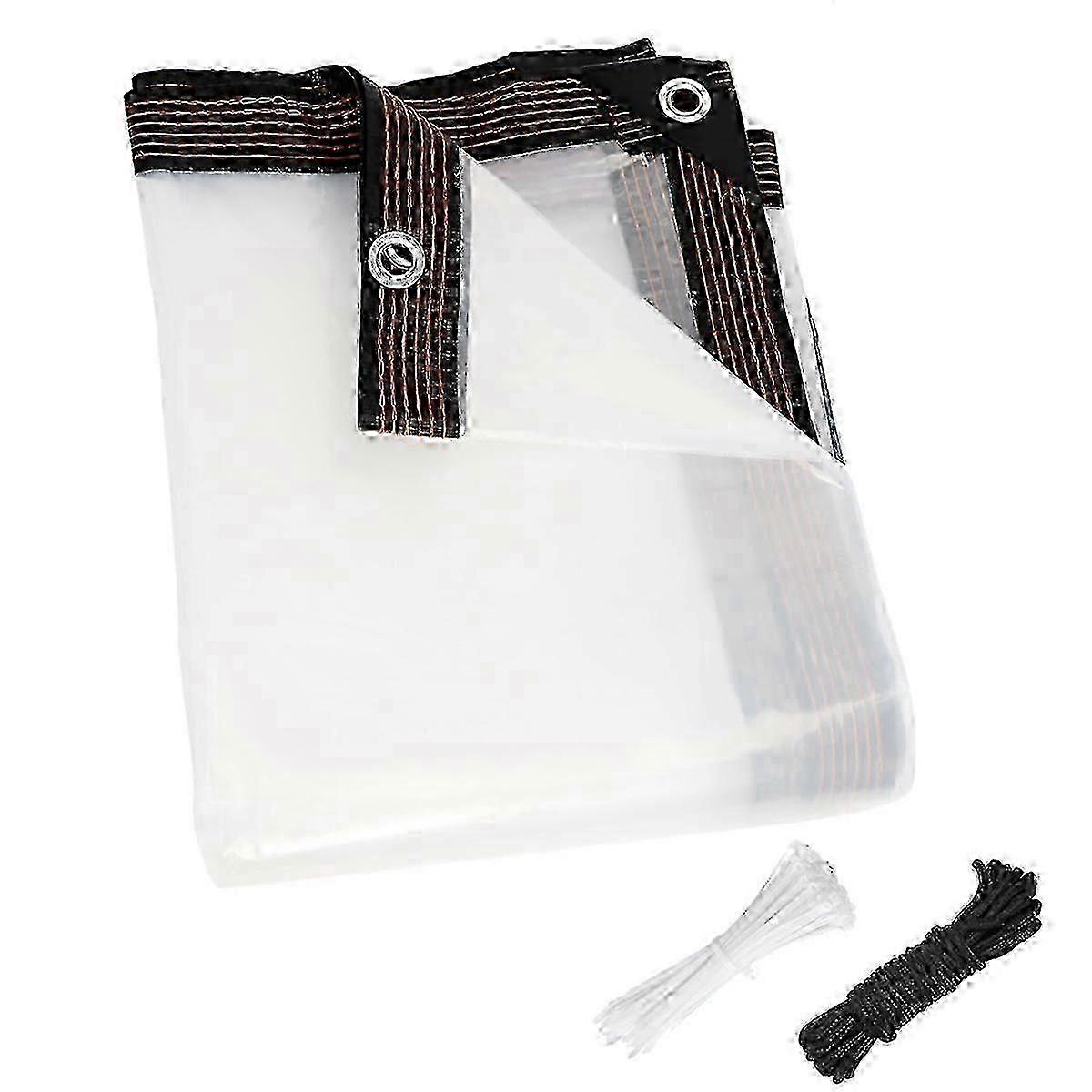 6.6x13 FT Clear Waterproof Tarps Heavy Duty Outdoor Garden Rainproof Covering, Suitable for Various Applications
