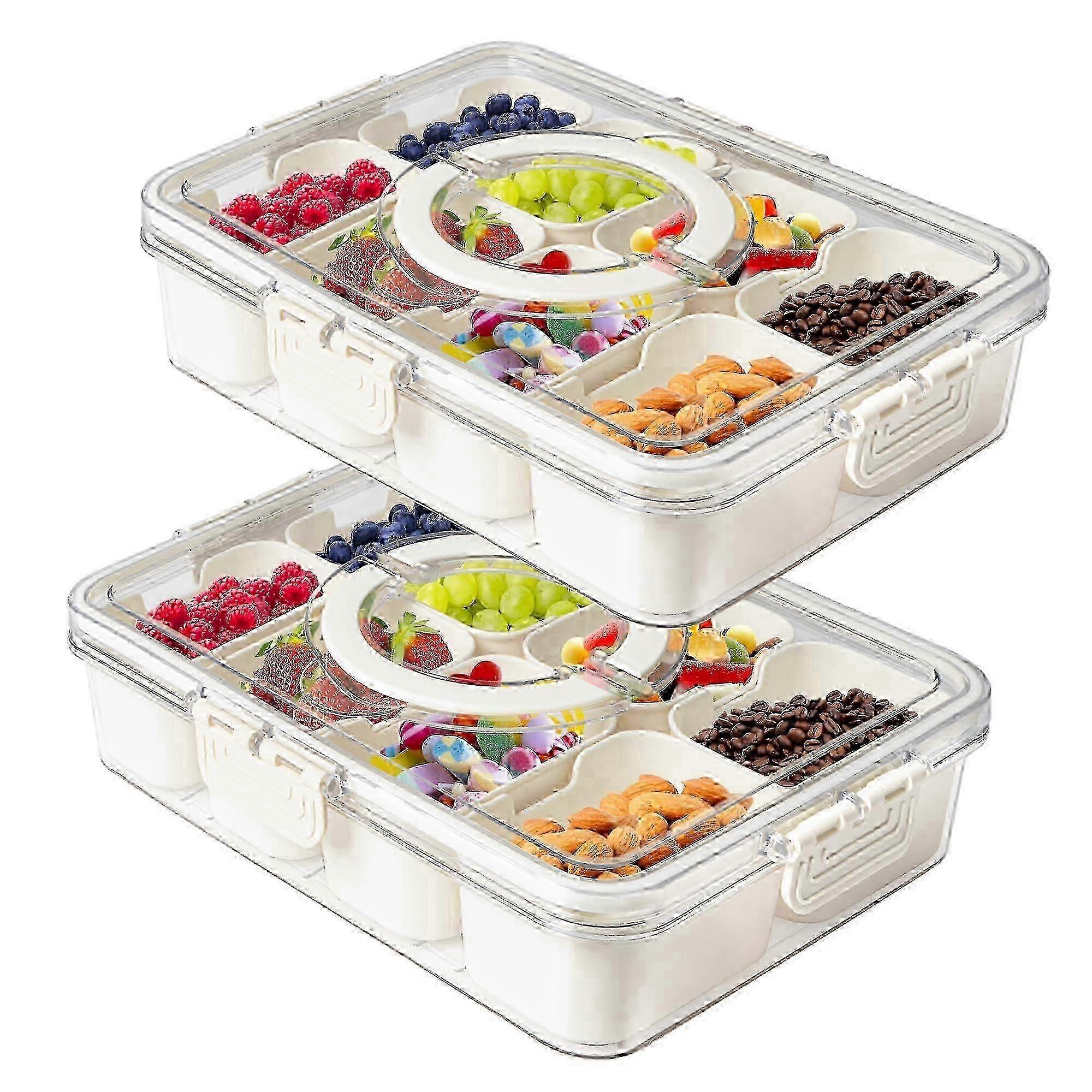 2 Pack Stackable Snack Boxes For Serving Storage