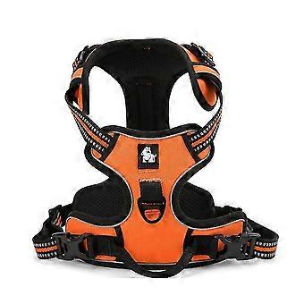Orange, M - Chaleco de arnés para perros duradero con arnés reflectante ajustable y acolchado de seguridad 3M para perros grandes, medianos y pequeños