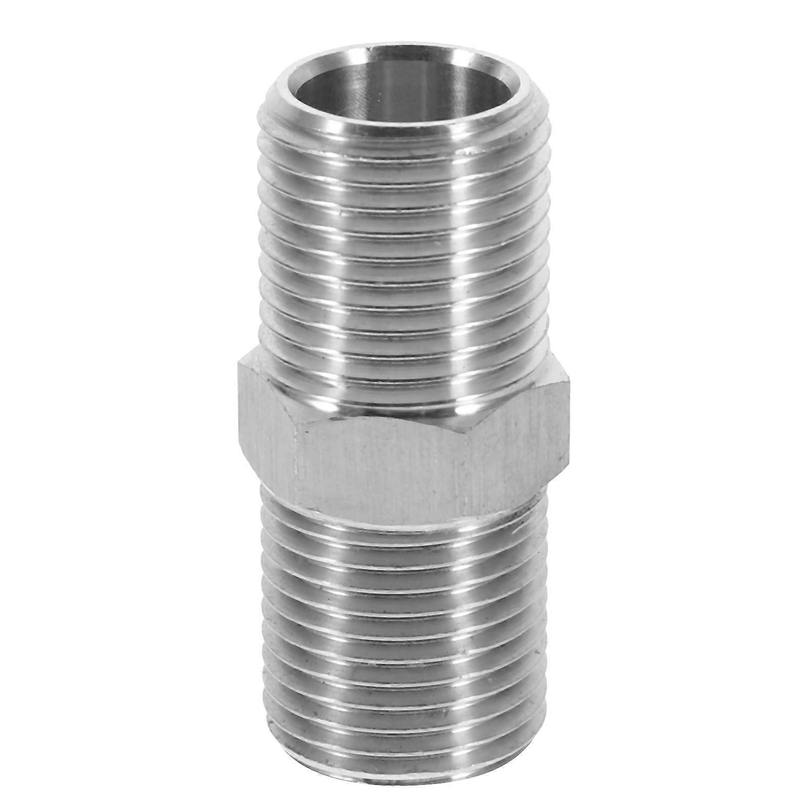 Hose Adapter Connector Water Fitting Pipe Connection 1Set Silver Stainless Steel